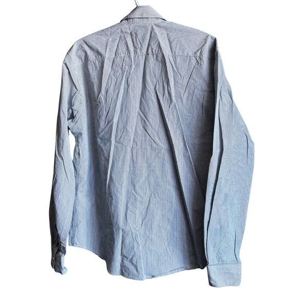 🌟2xHP Sandro Paris Classic Fit Dress Shirt | Navy Blue White Checkered |Size XL - Picture 2 of 9